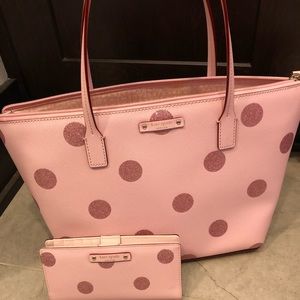 Pink Kate Spade purse and wallet